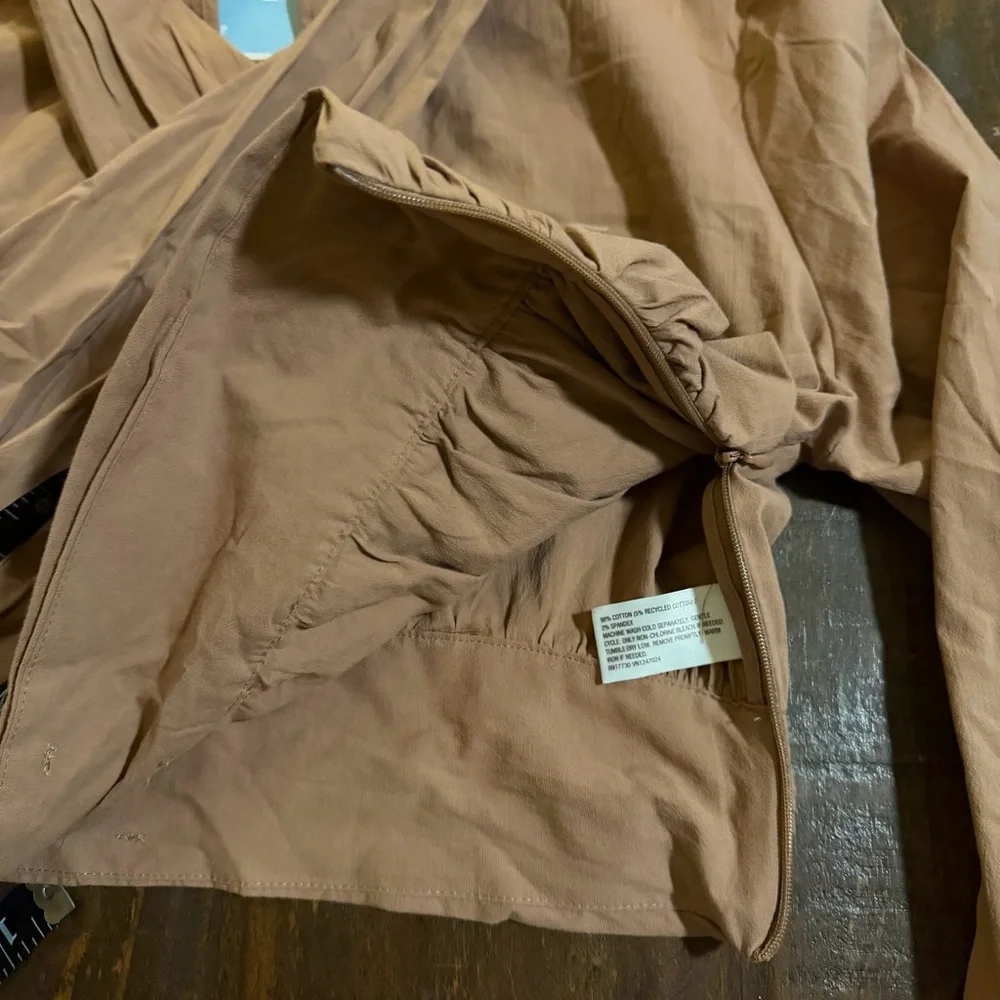 NWT Future Collective Taupe Wrap Blouse - Size M